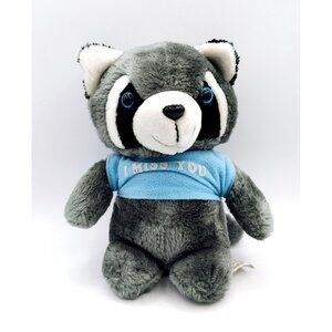 Melody Toys Vintage Raccoon Plush "I Miss You" Stuffed Animal Toy 10"